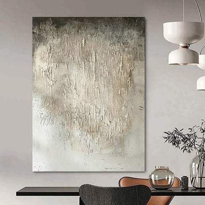 Gray - White Textured Abstract Art for Minimalist Home Office & Contemporary Art Studio DLZ1754