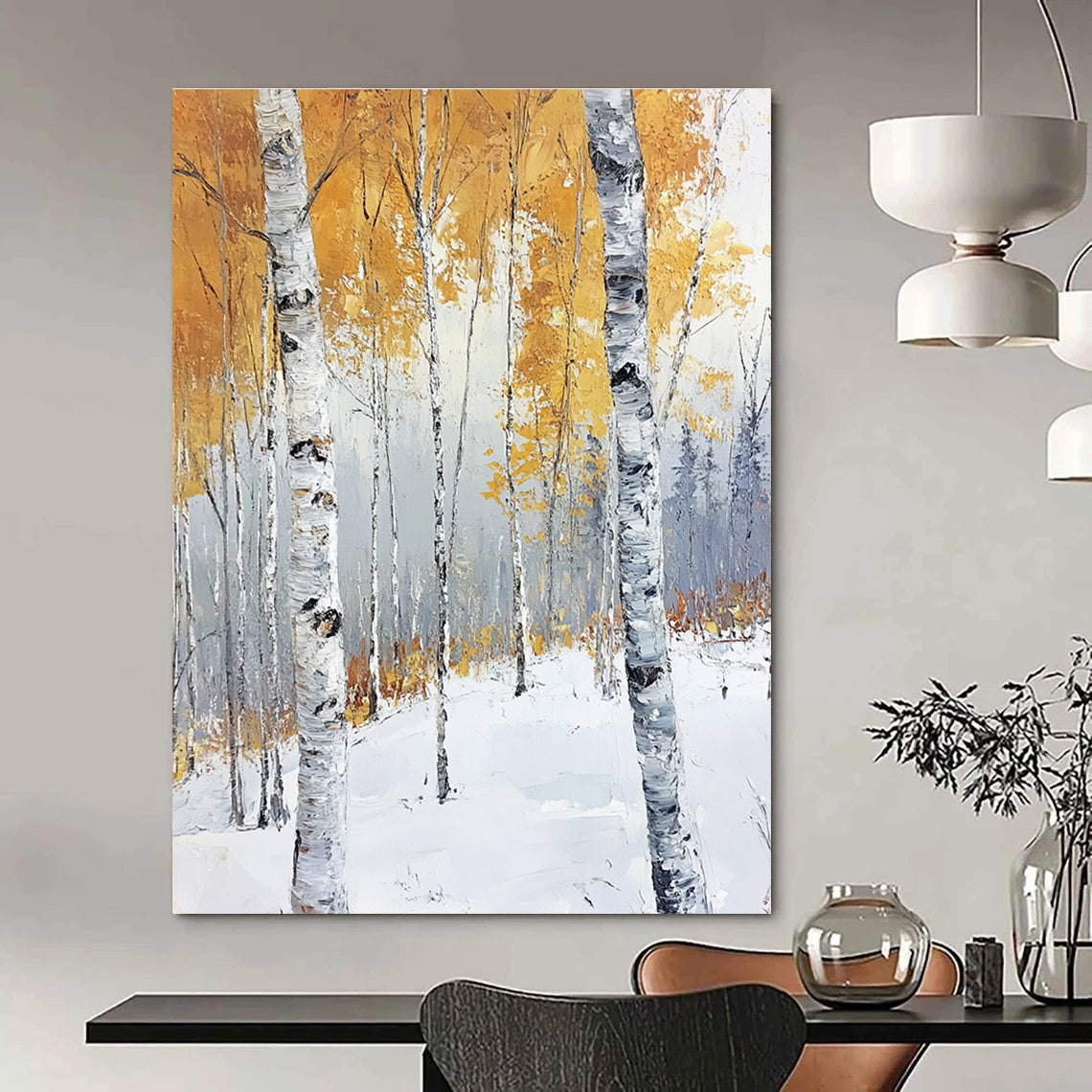 Winter Birch Forest for Rustic Cabin & Seasonal Decor Showroom STSC1123