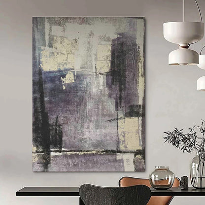 Purple - Gray Abstract Art for Chic Wine Bar Tasting Areas DLZ0188