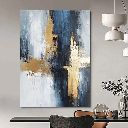 Blue and Gold Abstract for Luxury Spa Lounge & Elegant Dining Room STSC433