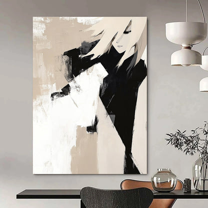 Beige and Black Abstract Character for Minimalist Home Office & Modern Studio STSC408