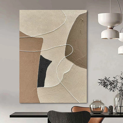 Earth - Toned Abstract Collage Art for Minimalist Living Room & Neutral - Toned Office DLZ1320
