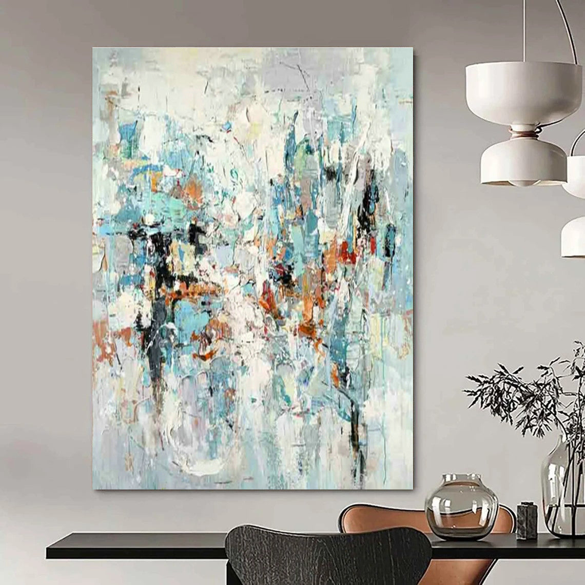 Light - Colored Abstract Art for Minimalist Bedroom & Yoga Studio DLZ1777