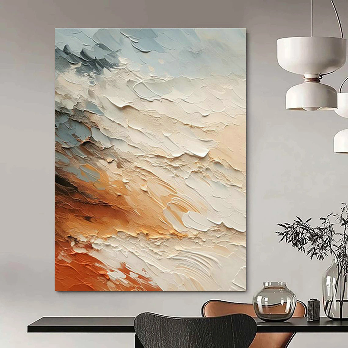 Mixed - Color Textured Art for Luxury Hotel Rooftop Lounges DLZ0116