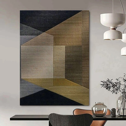 Earth - Tone Geometric Art for Rustic Home Living Room & Eco - Friendly Boutique DLZ1522