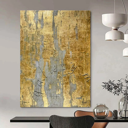 Gold - Gray Textured Abstract Art for Gallery - Themed Restaurant & Upscale Home Library DLZ1775