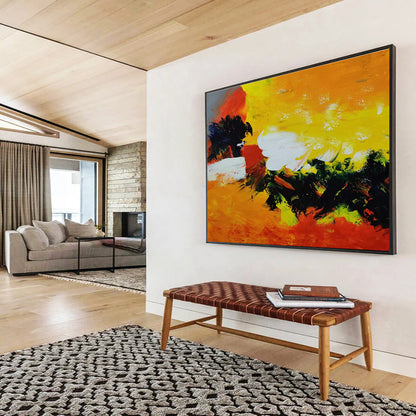 Vibrant Orange - Yellow Abstract Creation to Ignite Creativity in Dynamic Creative Studios DLZ3036
