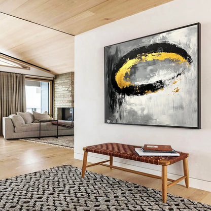 Gold and Black Oval Art for Industrial - Chic Loft & Avant - Garde Jewelry Store SC137