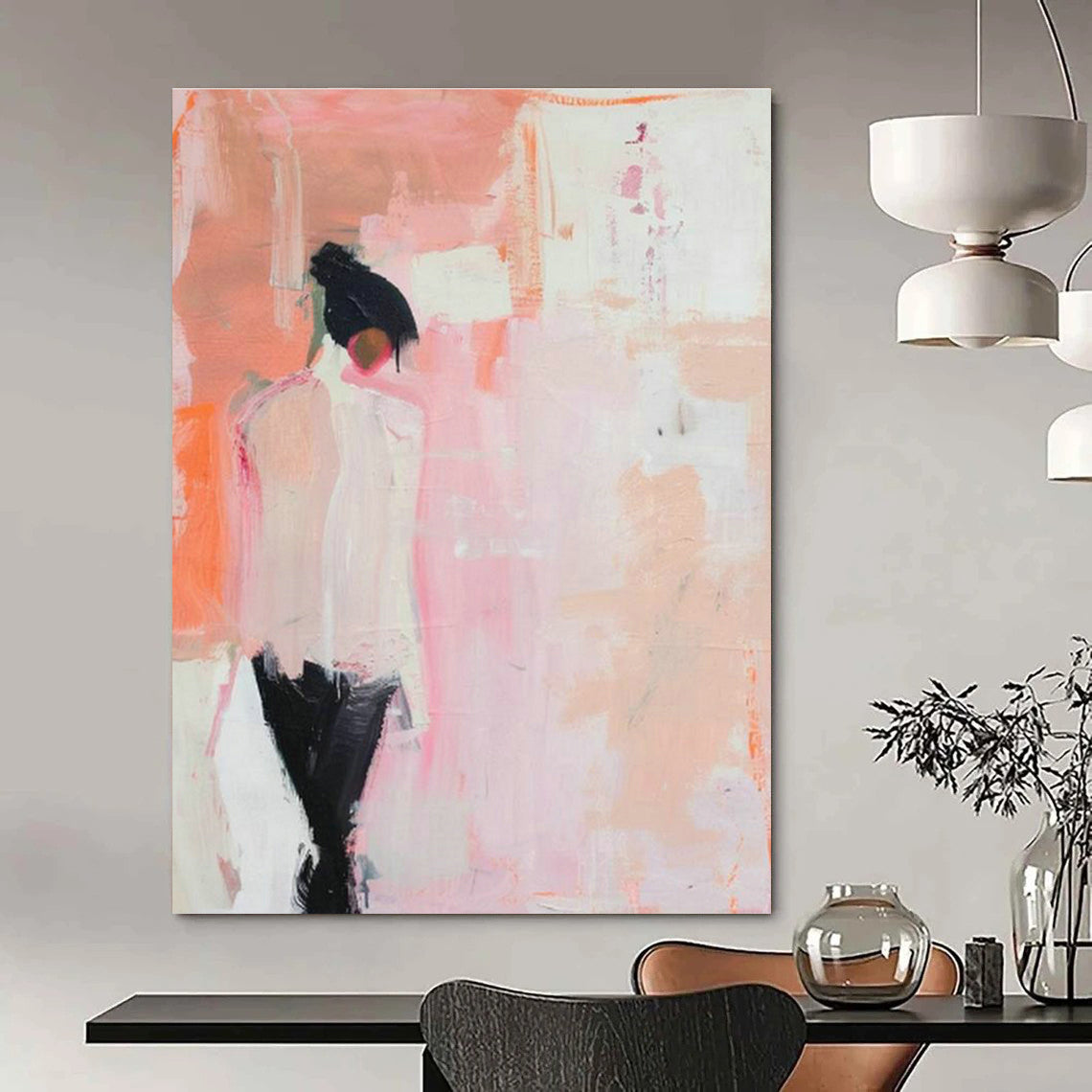 Pink - Orange Figure Art for Bedroom & Hallway DLZ0339