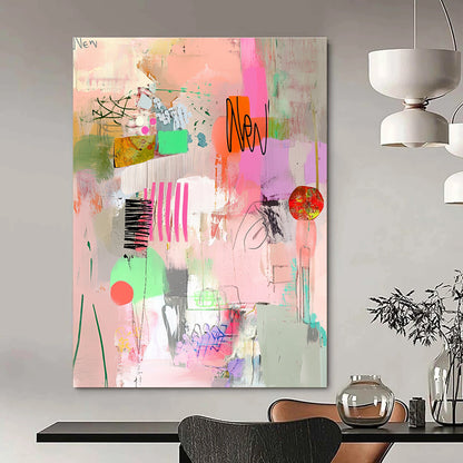 Colorful Abstract Collage for Bohemian Living Room & Creative Studio STSC649