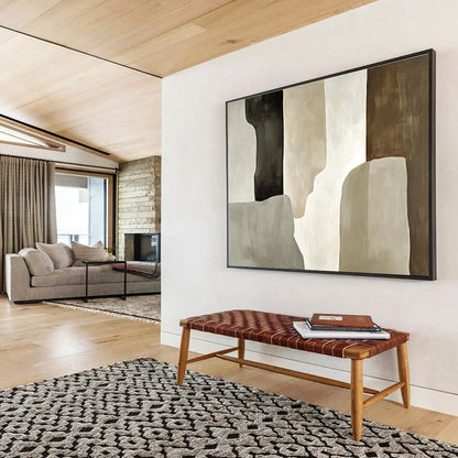 Earth - Toned Abstract Shapes Art for Minimalist Living Room & Modern Office SC280