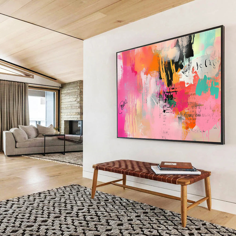 Pink Abstract Fusion Art for Chic Boutique & Trendy Art Gallery SC309