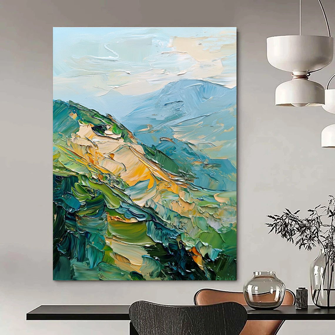 Textured Mountain Vista for Nature - Lover’s Living Room & Art - Centric Café STSC192