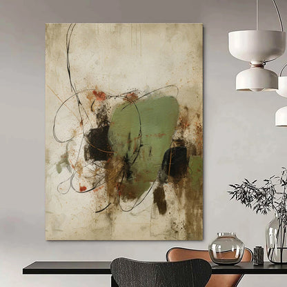 Green - Black Abstract for Bohemian - Style Restaurant & Nature - Inspired Home Office DLZ0893