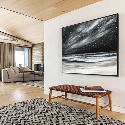 Starry Night Seascape Art for Nautical - Themed Bedroom & Serene Meditation Space SC295