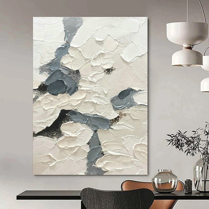 Gray - White Textured Art for Scandinavian Kitchen & Home Office DLZ1172