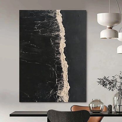 Black and White Textured Art for Minimalist Home Entryway & Contemporary Art Gallery STSC1044