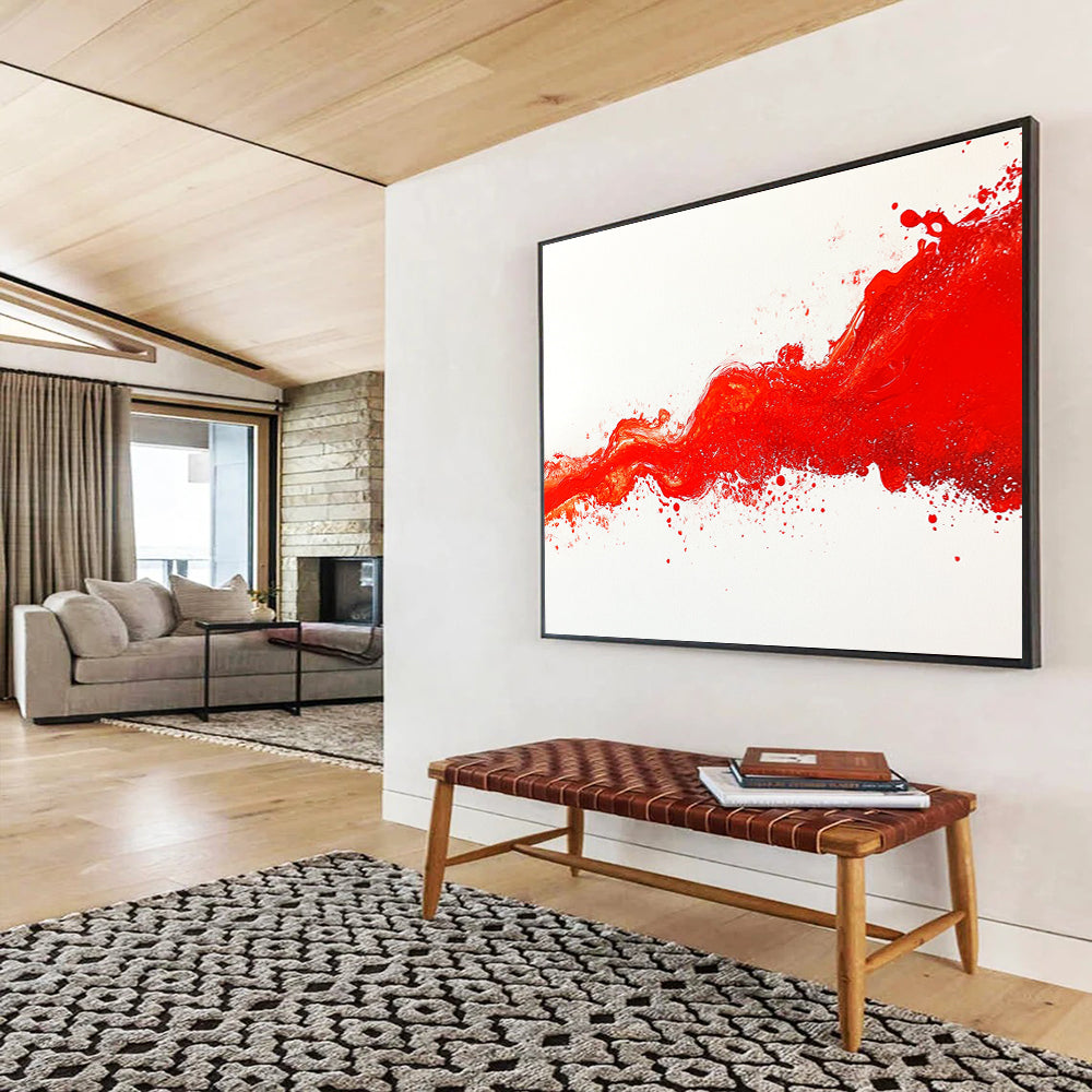 Red Splash Abstract Art for Trendy Nightclub & Bold Art Gallery SC039