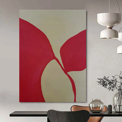 Red Double - Leaf Abstract Art for Florist Shop & Home Living Room DLZ1087