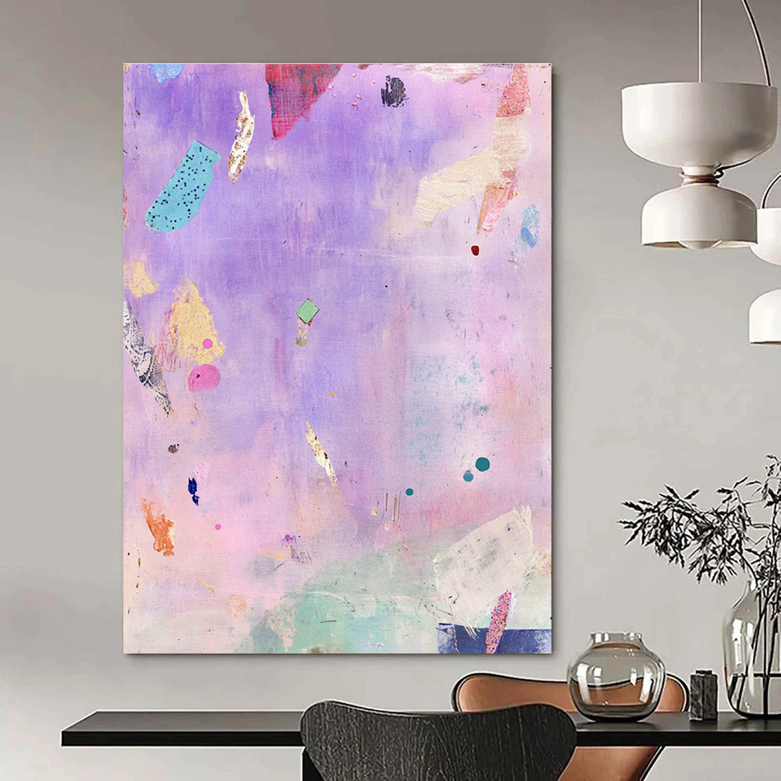 Purple Collage Abstract for Bohemian - Chic Boutique & Art Studio Lounge STSC1207
