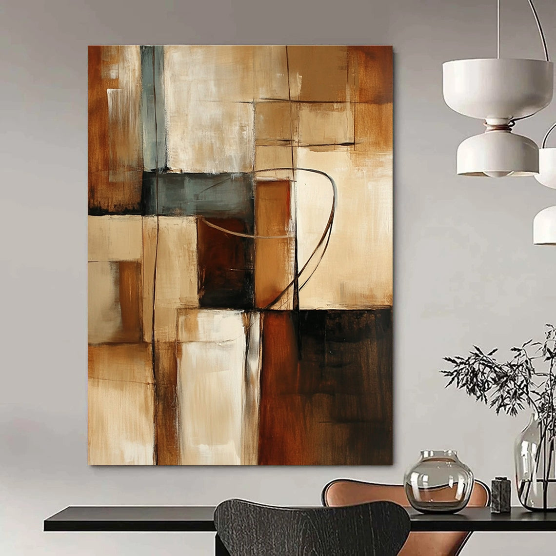 Geometric Neutral Color Blocks for Scandinavian - Style Home & Contemporary Art Gallery STSC751