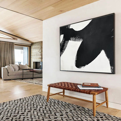 Bold Black - White Strokes Art for Creative Studio & Trendy Bar SC016