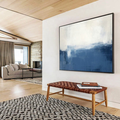 Blue - White Gradient Abstract Art for Coastal Home Bedroom Accents DLZ2650