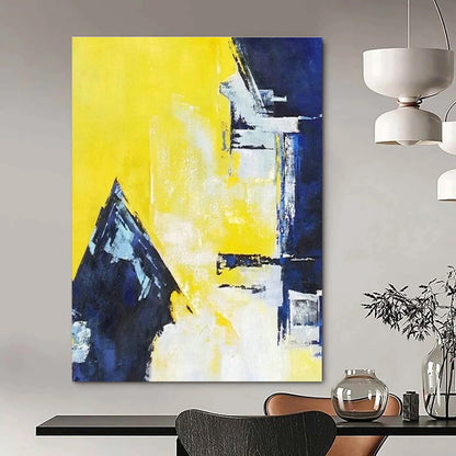 Yellow - Blue Abstract Art for Office & Living Room DLZ0327