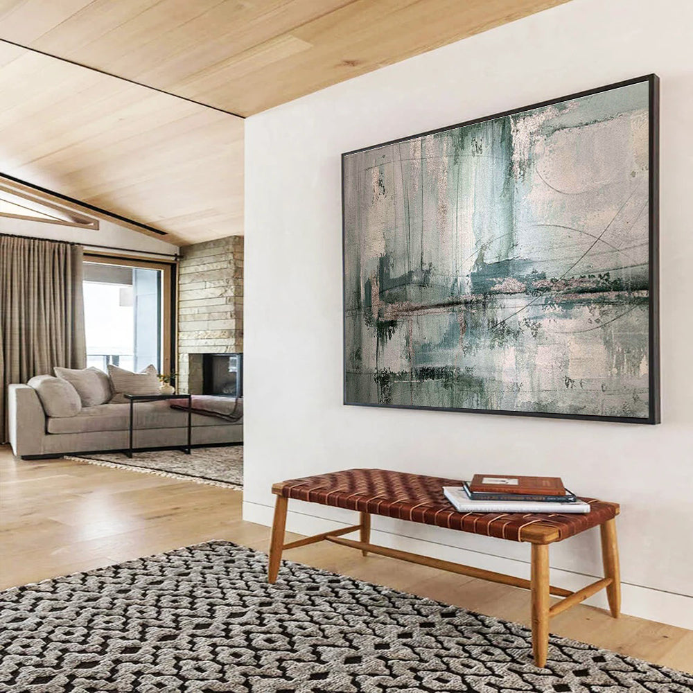 Gray - Green Abstract Art for Modern Office Waiting Rooms DLZ2562