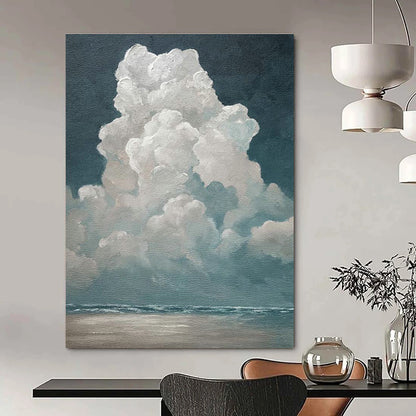 Cloudy Sea View Art for Nautical Home Living Room & Coastal Art Gallery DLZ2159