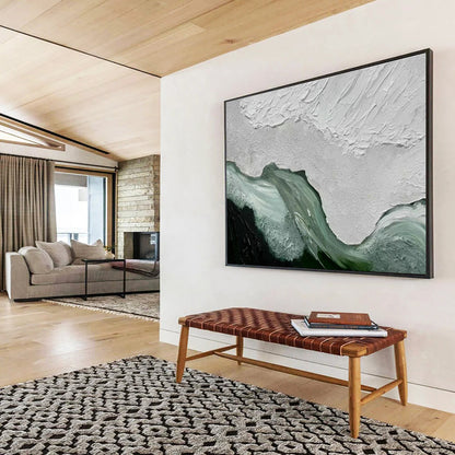 White Textured Abstract Art for Calm Office Break Rooms DLZ3128