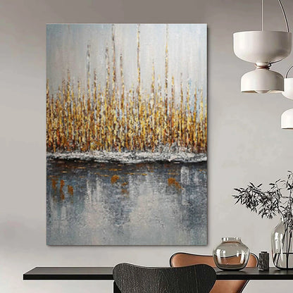 Golden Reeds Reflection for Lakeside Bed - and - Breakfast & Nature Lover’s Home Office DLZ0888