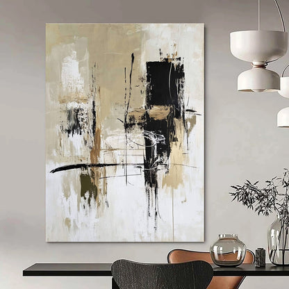 Beige and Black Abstract with Lines for Creative Studio & Industrial - Chic Loft STSC413