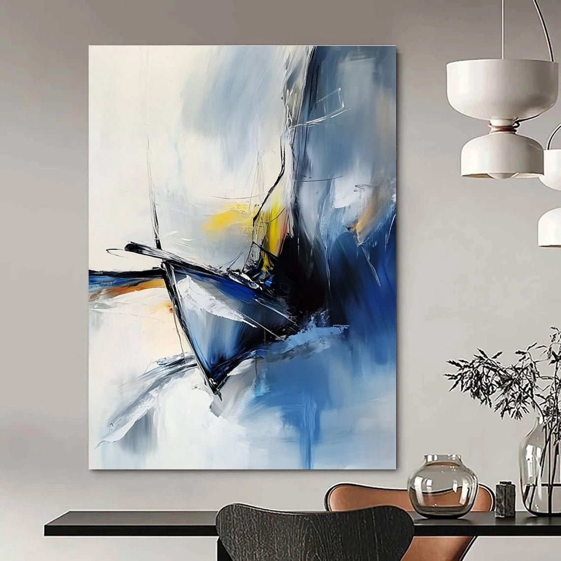 Abstract Sailing Boat for Nautical - Themed Home & Coastal Café STSC645