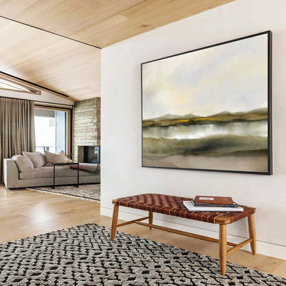 Yellow - Green Landscape Abstract Art for Cozy Study DLZ2745