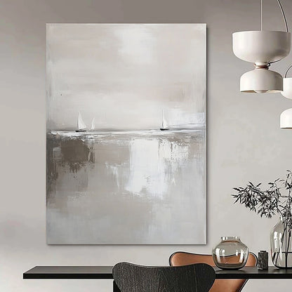 Minimalist Sailboats on Water for Nautical - Themed Home & Serene Lakeside Retreat STSC359