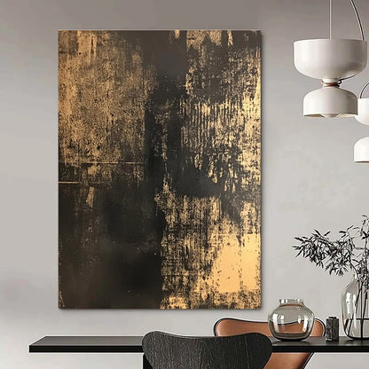 Black and Gold Textured Abstract for Luxury Bedroom & Art Gallery Corridor STSC855