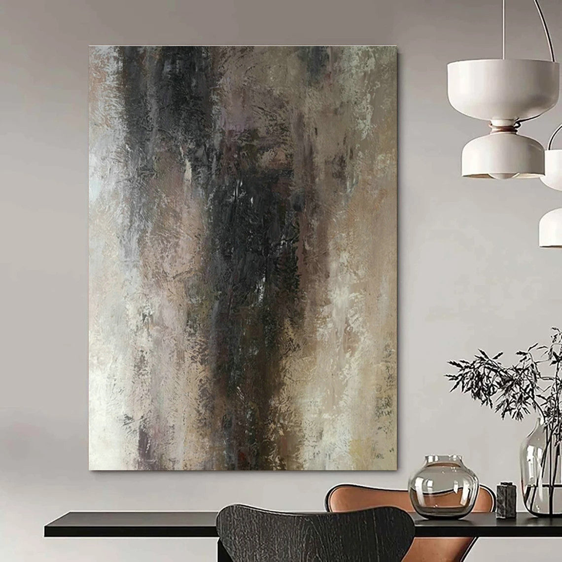 Brown - Grey Abstract Art for Living Room & Study DLZ0557