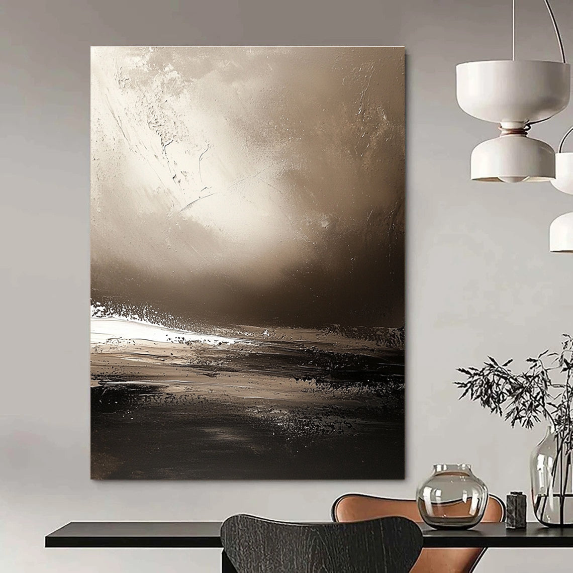 Monochromatic Seaside Abstract for Minimalist Beach House & Serene Spa STSC646