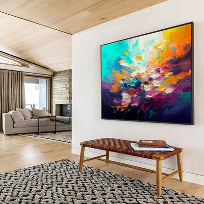 Vibrant Floral Abstract Art for Cheerful Bedroom DLZ2730