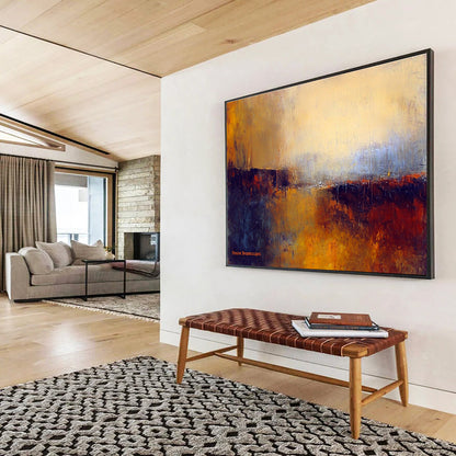 Pensive Landscape Abstract Art for Literary Study & Contemplative Bedroom SC338