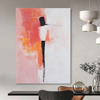 Coral and Black Abstract Figure for Bohemian - Style Bedroom & Art - Inspired Boutique STSC404