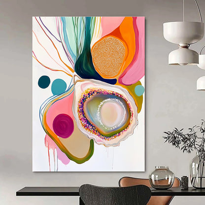 Vibrant Oyster Abstract Art for Dining Room & Sunroom STSC665