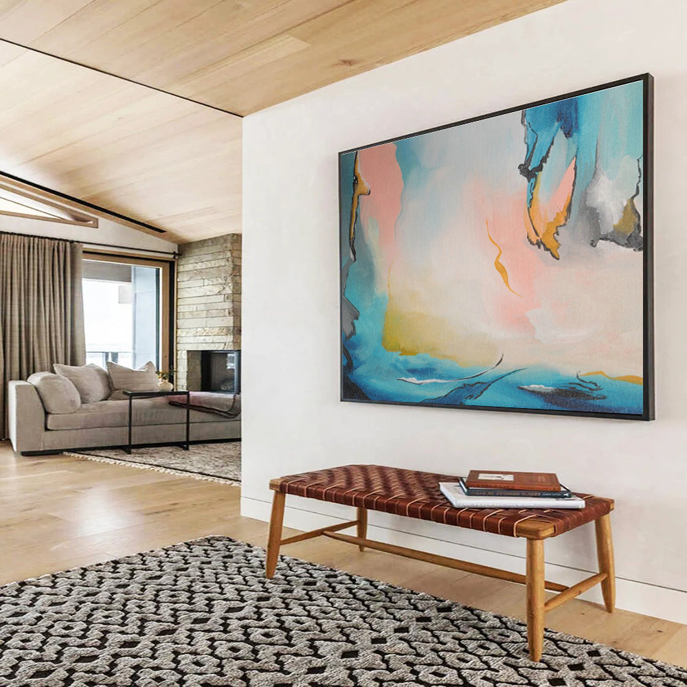 Light - Color Ink - Style Abstract Art for Serene Bedrooms DLZ2405
