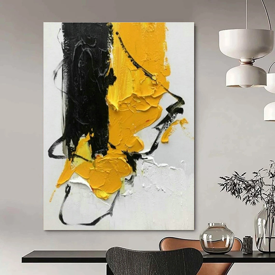 Yellow - Accented Abstract Art for Modern Kitchen & Art - Lover’s Studio DLZ1447