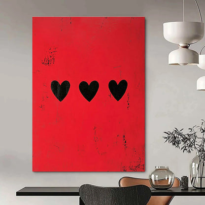Red Heart Pattern Art for Bedroom & Living Room DLZ0428