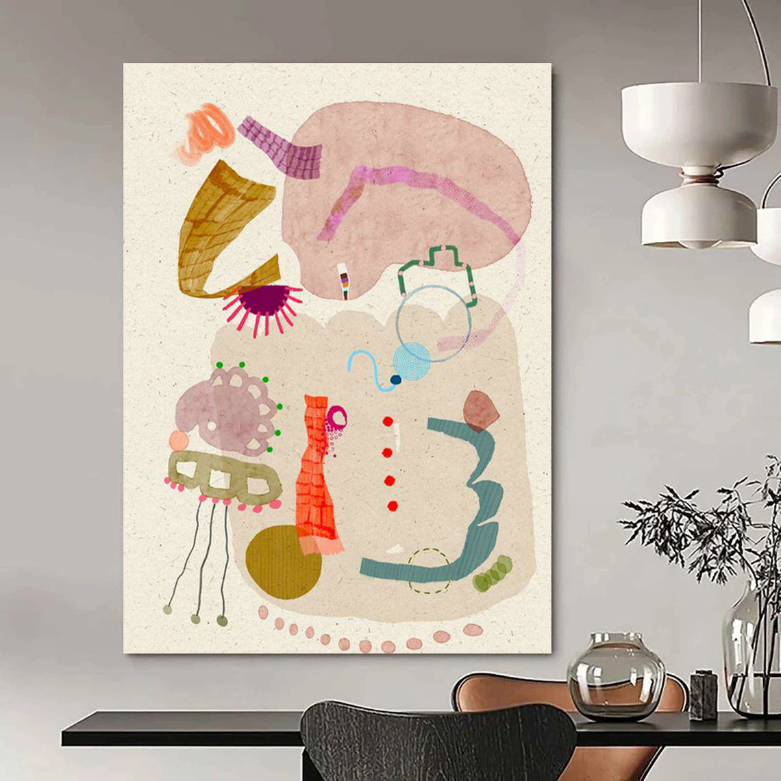 Whimsical Collage Art for Kids' Bedroom Play Corners DLZ0172
