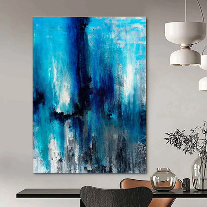 Blue - Toned Abstract Art for Coastal Home Bedroom Relaxation Corners DLZ0023