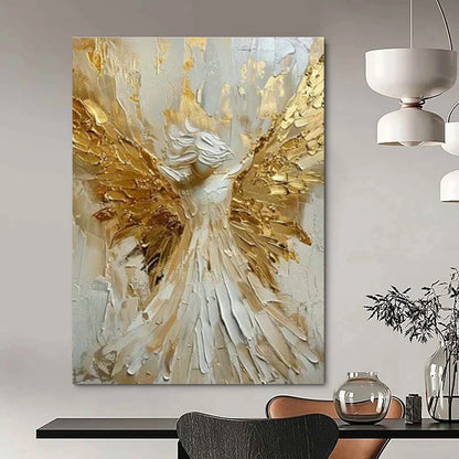 Angel with Golden Wings Art for Spiritual Home Altar & Art - Loving Church Fellowship DLZ1549