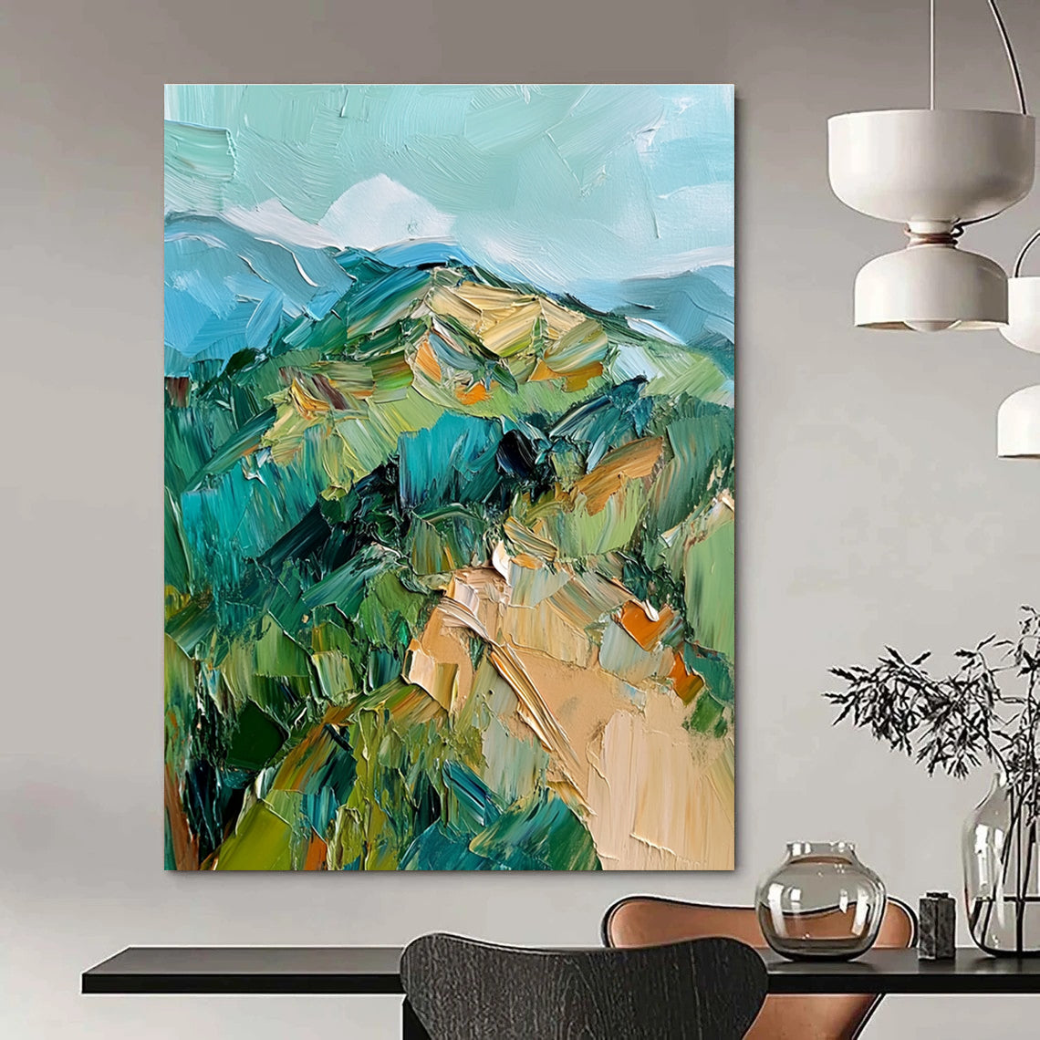 Textured Mountain Landscape for Adventure - Themed Lodge & Nature Art Gallery STSC187